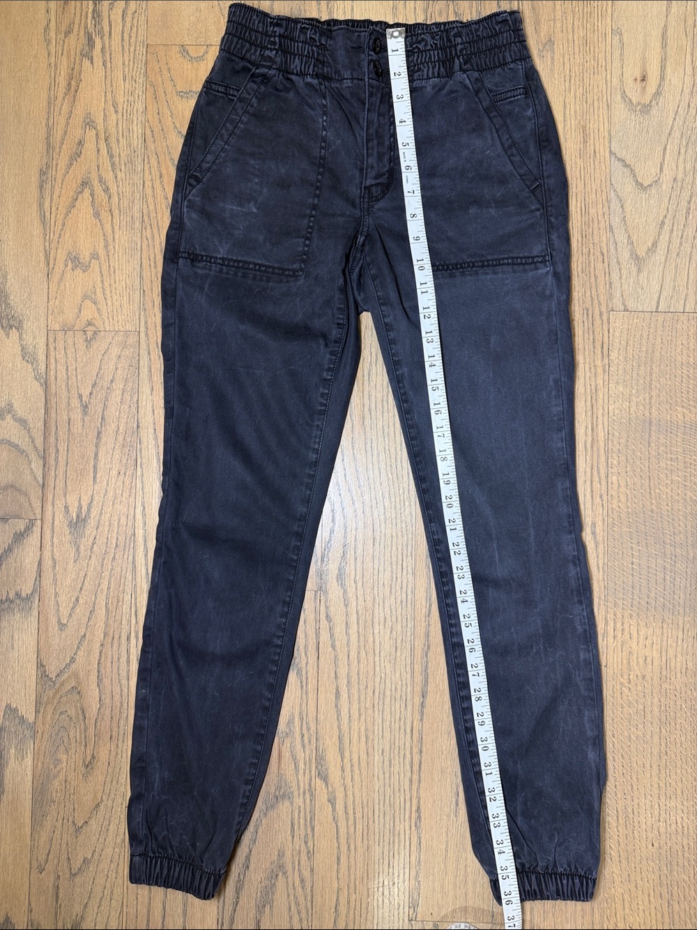 American Eagle Outfitters Black Women's Elastic-Waist Jogger Jeans Size 4 - Picture 4 of 10
